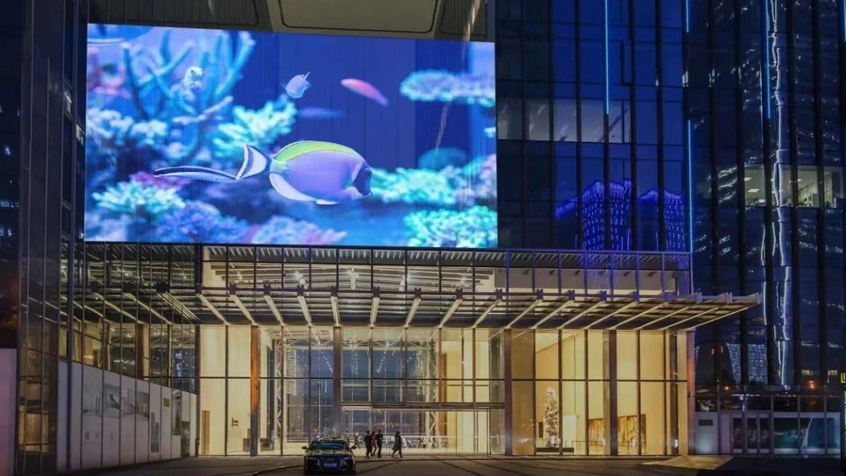 single large LED display in public space