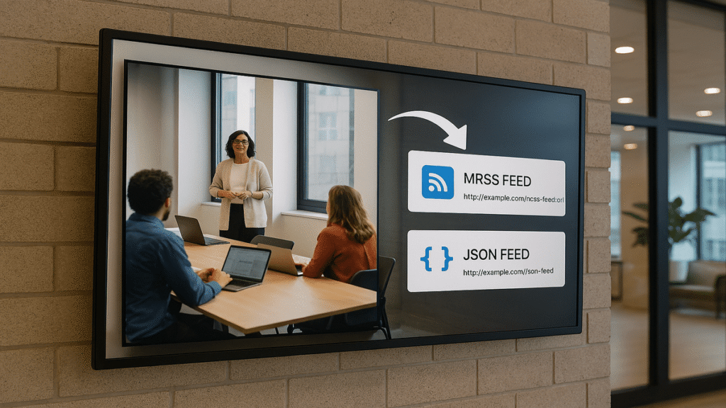 Digital Signage Content Automation with MRSS & JSON Feeds: Save Time & Keep Screens Fresh