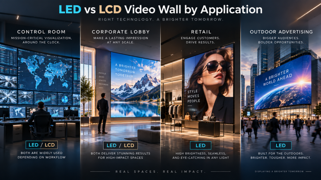 LED vs LCD Video Wall by Application